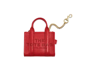 Marc Jacobs The Leather Nano Tote Charm "True Red"
