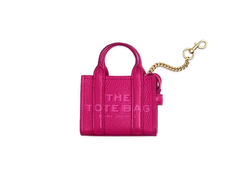 Marc Jacobs The Nano Tote Bag Charm "Lipstick Pink"