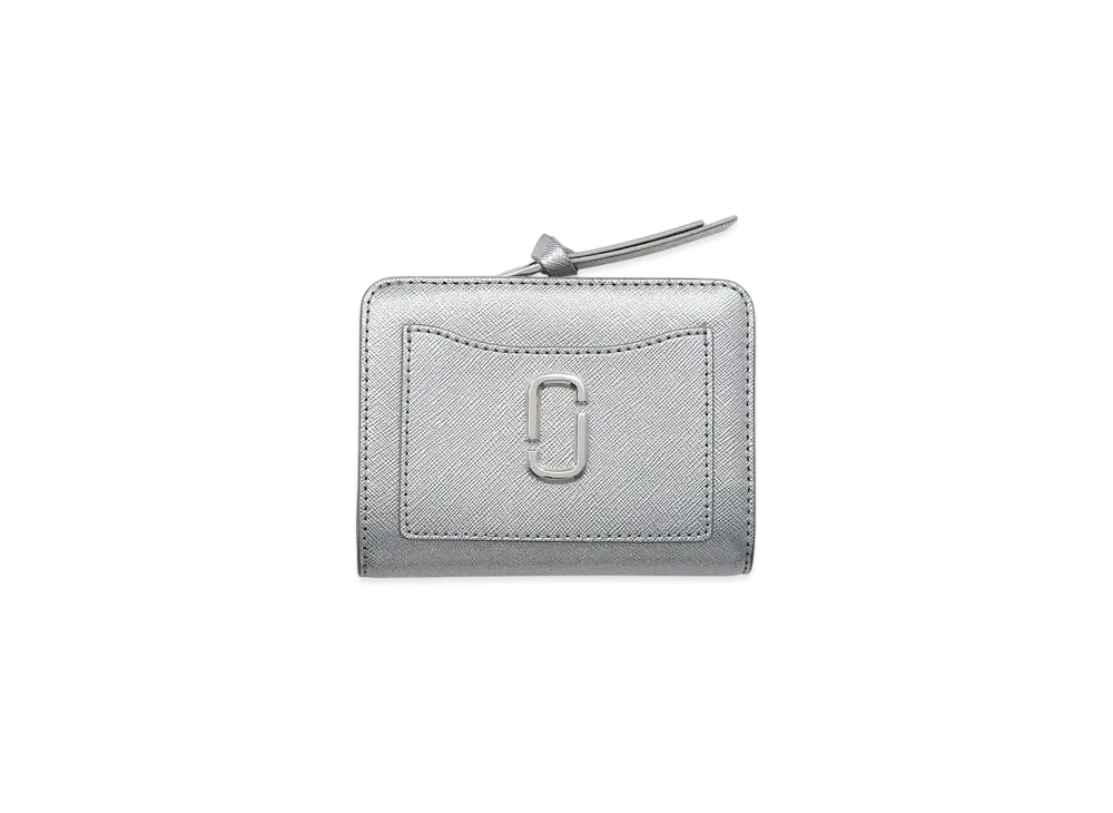 Marc Jacobs The Metallic Utility Snapshot Compact Wallet Mini "Metallic Silver"