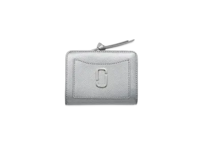 Marc Jacobs The Metallic Utility Snapshot Compact Wallet Mini "Metallic Silver"