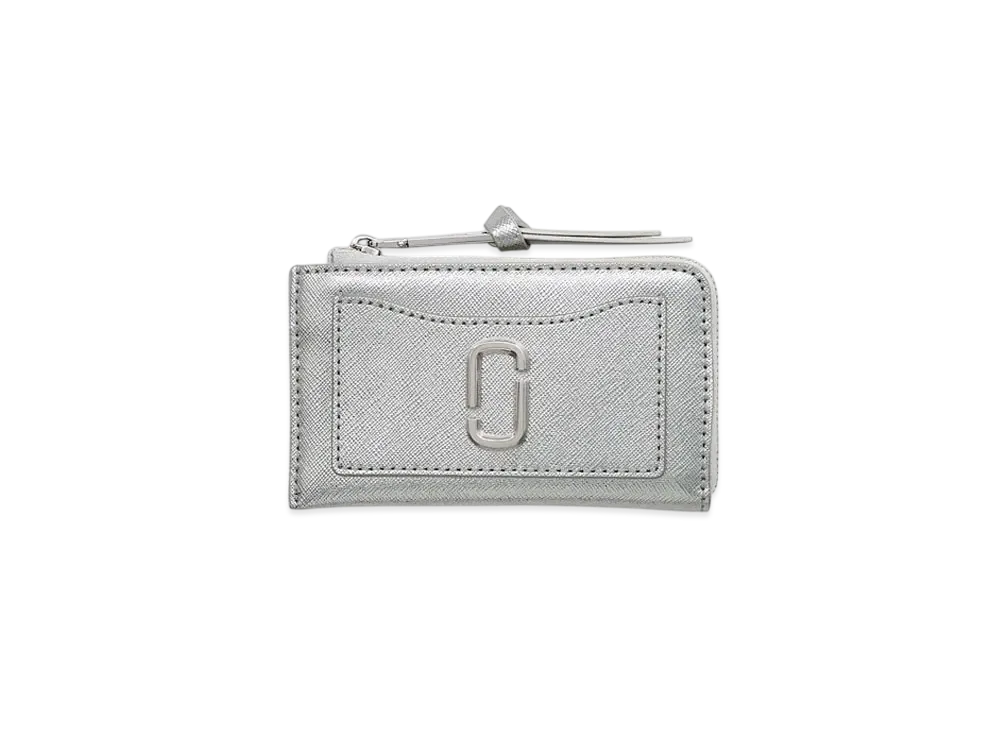 Marc Jacobs The Metallic Utility Snapshot Top Zip Multi Wallet "Metallic Silver"