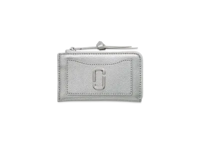 Marc Jacobs The Metallic Utility Snapshot Top Zip Multi Wallet "Metallic Silver"