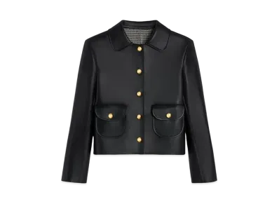 CELINE Jacket with Claudine Collar In Soft Lambskin "Black"