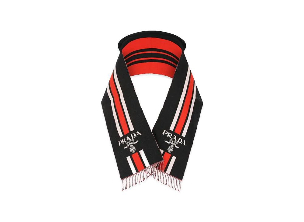 PRADA Women's Embroidewool Scarf "Printed"