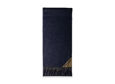 PRADA Double Cashmere Scarf "Blue/Camel"