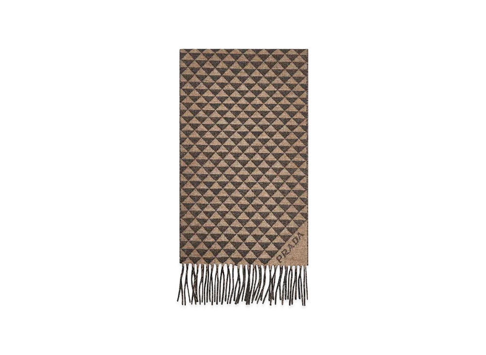 PRADA Embroidered Wool Blend Scarf "Multicolor"