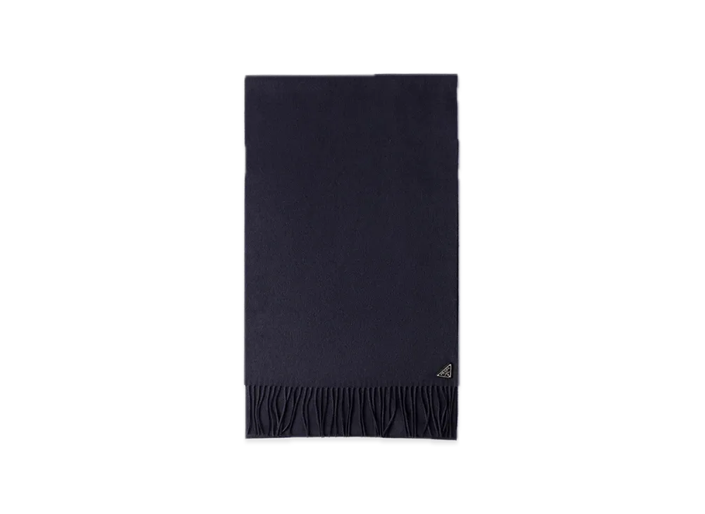PRADA Silk x Cashmere Scarf "Navy"