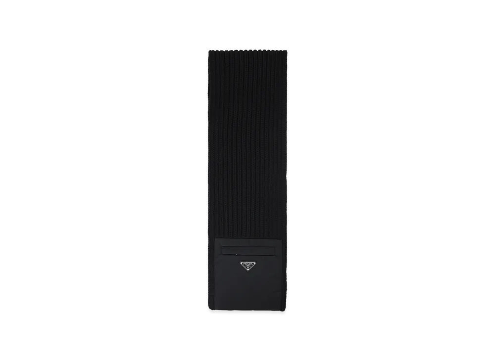 PRADA Virgin Wool Scarf "Nero"