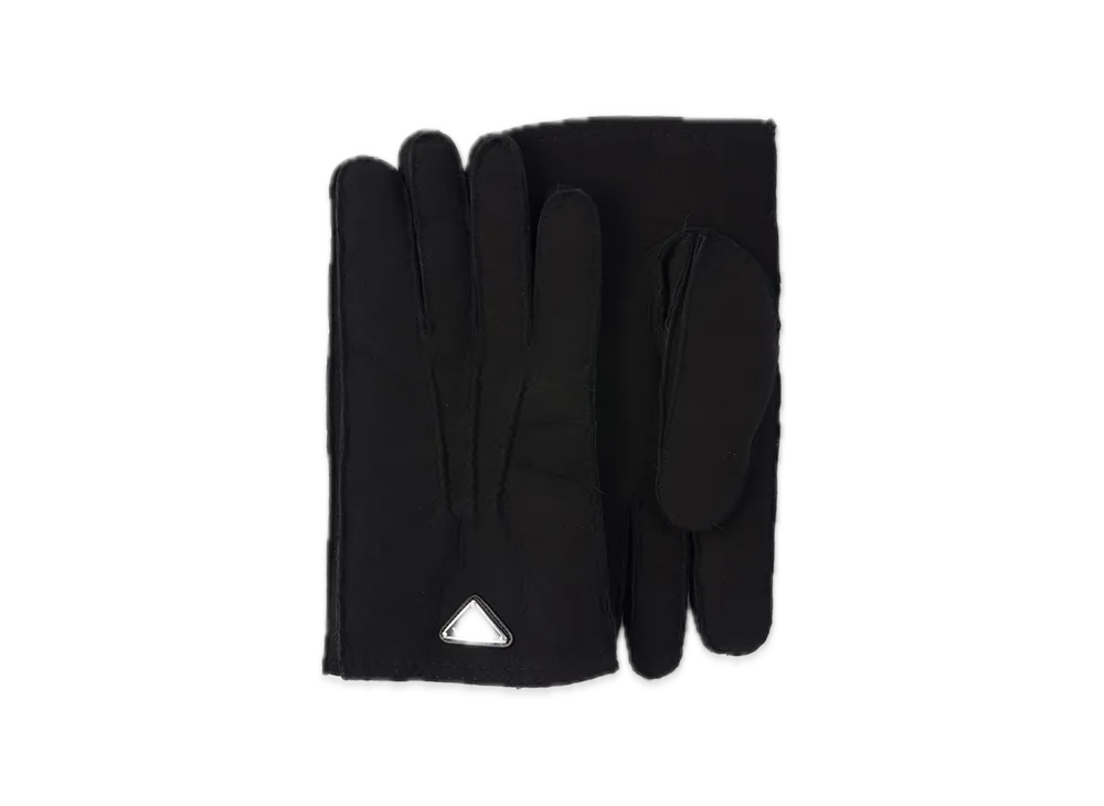 PRADA Suede Sheepskin Gloves "Black"