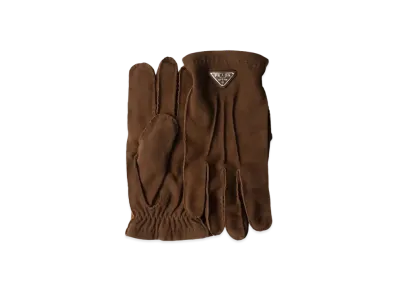 PRADA Suede Gloves "Dark Brown"