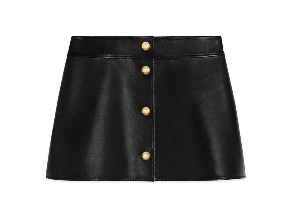 CELINE Trapeze Mini Skirt In Soft Lambskin "Black"