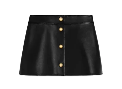 CELINE Trapeze Mini Skirt In Soft Lambskin "Black"