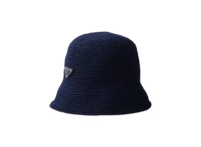 PRADA Crochet Bucket Hat "Navy"