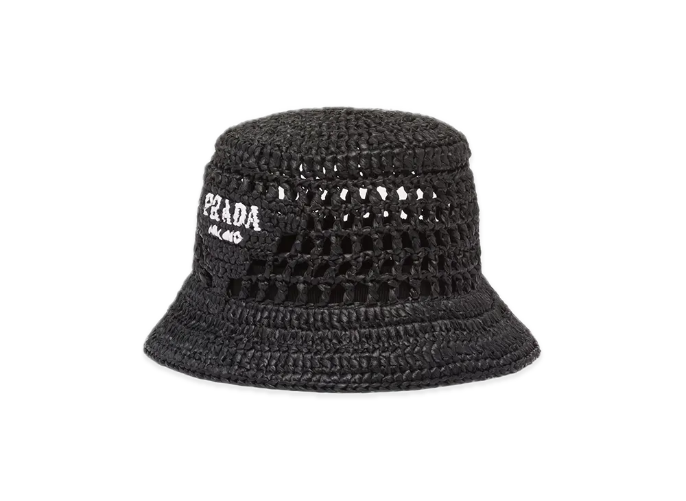 PRADA Crochet Bucket Hat "Black"