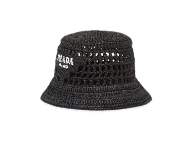 PRADA Crochet Bucket Hat "Black"