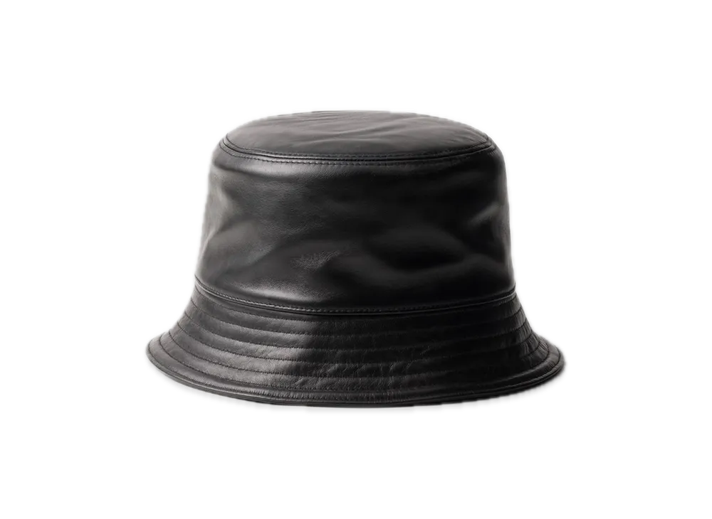 PRADA Nappa Leather Bucket Hat "Black"