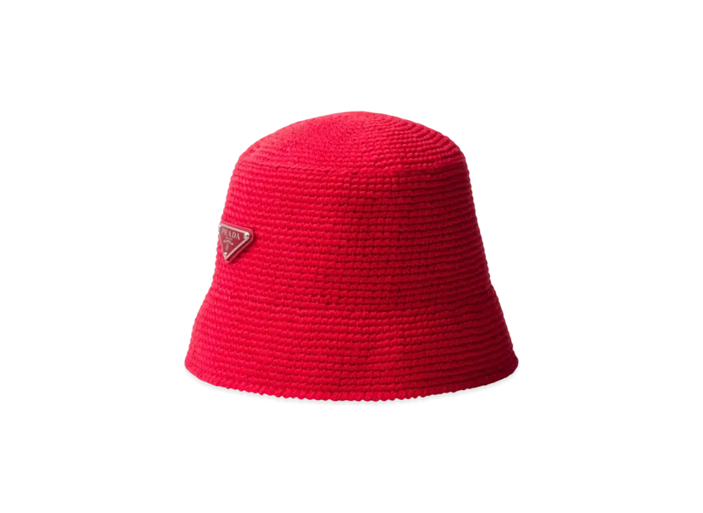 PRADA Crochet Bucket Hat "Red"