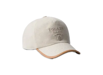 PRADA Linen-Blend Baseball Cap "Natural"