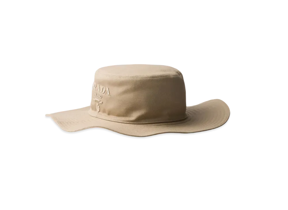 PRADA Wide-Brimmed Drill Hat "Khaki"