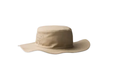 PRADA Wide-Brimmed Drill Hat "Khaki"