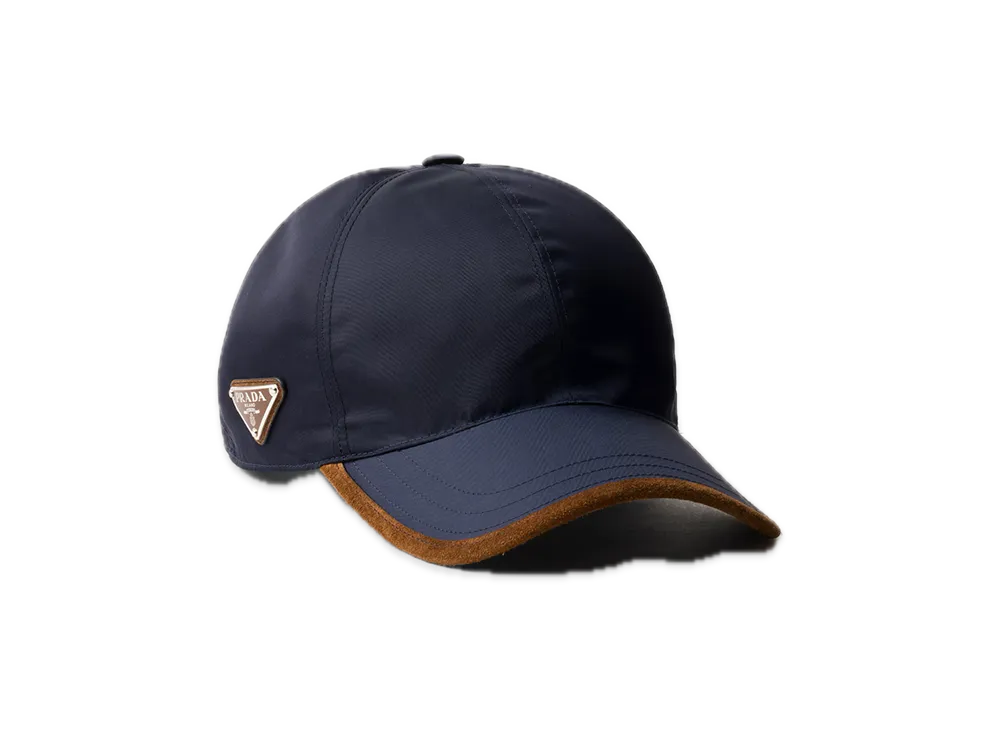 PRADA Re-Nylon Baseball Cap "Blue/Dark Brown"