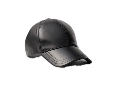 PRADA Nappa Leather Baseball Cap "Black"