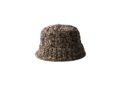PRADA Melange Wool Bucket Hat "Black/Camel"