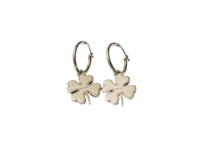 PRADA Metal Earrings with Charm "Gray"