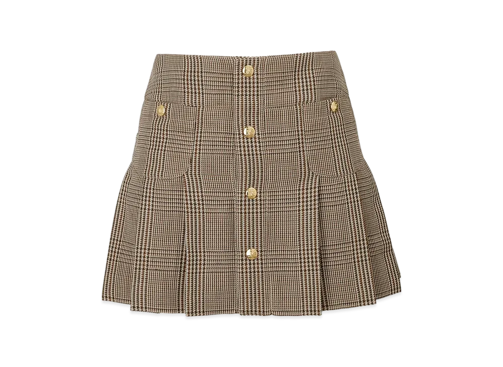 CELINE Pleated Skirt Mini Skirt "Beigemarron"