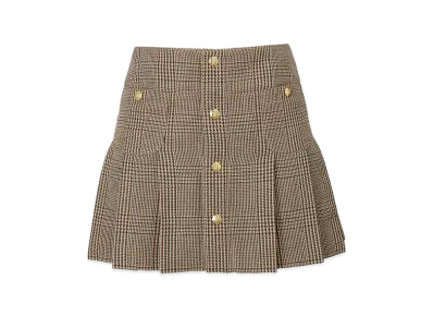 CELINE Pleated Skirt Mini Skirt "Beigemarron"