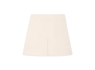 CELINE Women's Trapeze Mini Skirt in Wool Silk Gabardine "Creme"