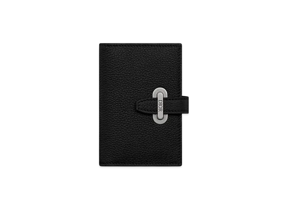 Dior Normandie Vertical Bifold Card Holder Dior Icons Calfskin "Black"