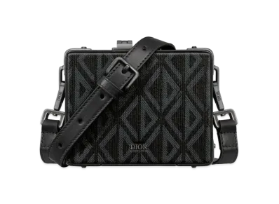 Dior Lock Micro Case CD Diamond Canvas Smooth Calfskin "Black"
