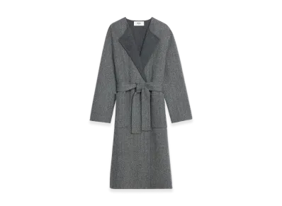 CELINE Pure Collar Coat in Double-Sided Cashmere "Gray"