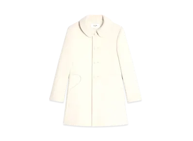 CELINE Coat Double Faced Cashmere "Ivory"