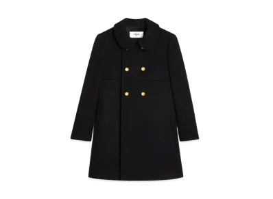 CELINE Victorine Coat In In Double Faced Cashmere "Black"