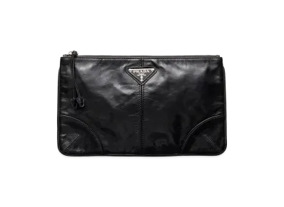 PRADA Leather Pouch "Black"