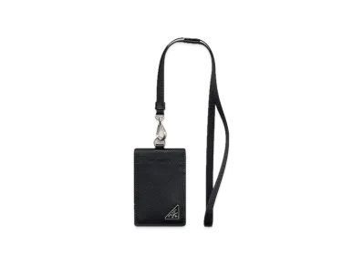 PRADA Saffiano Leather Badge Holder "Black"