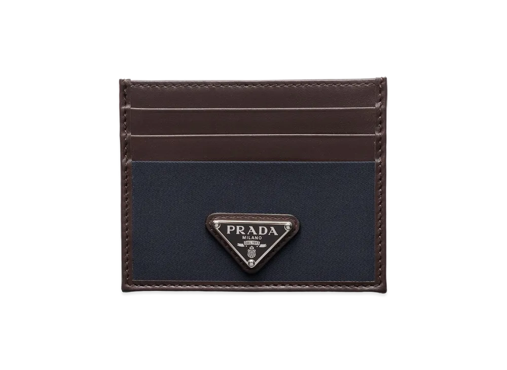 PRADA Speed Lock Re-Nylon Leather Card Case "Navy"
