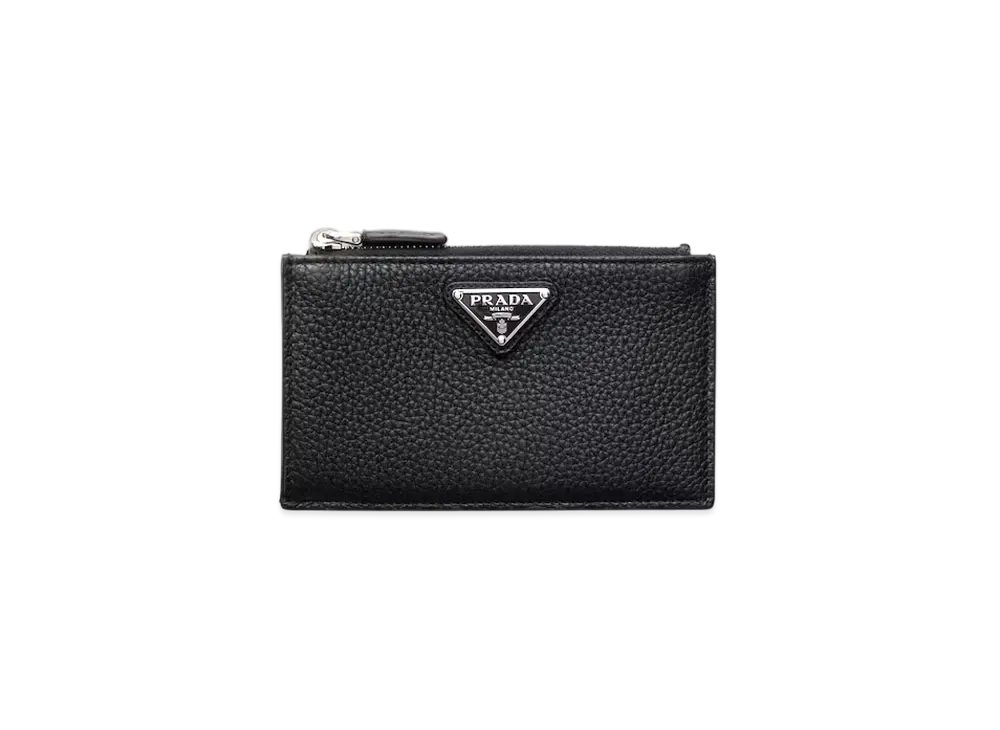 PRADA Zipper Leather Card Holder "Black"