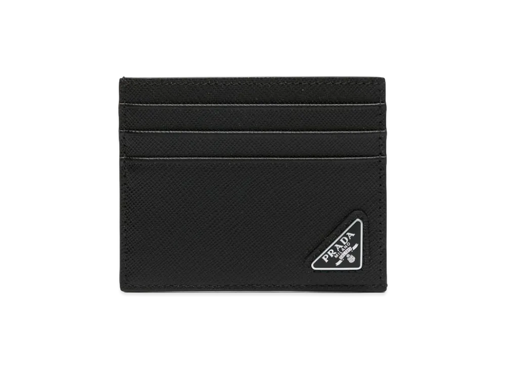 PRADA Logo Leather Card Holder "Black"