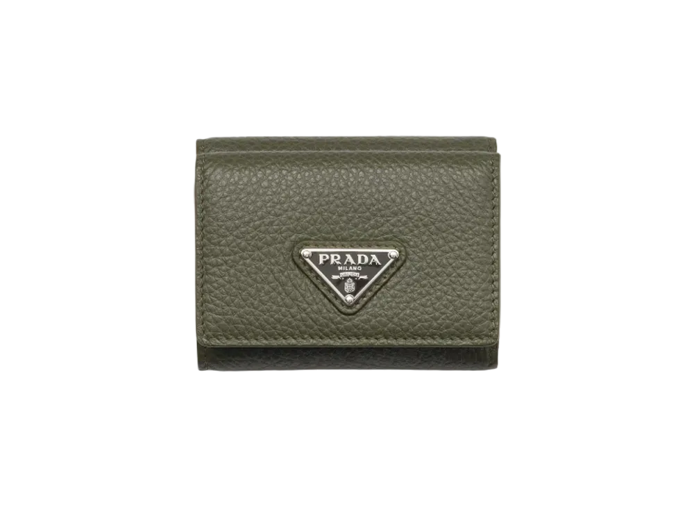 PRADA Vitello Daino Leather Wallet "Green"