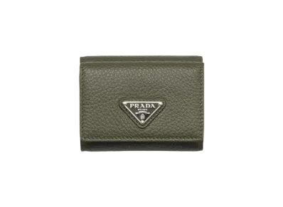 PRADA Vitello Daino Leather Wallet "Green"