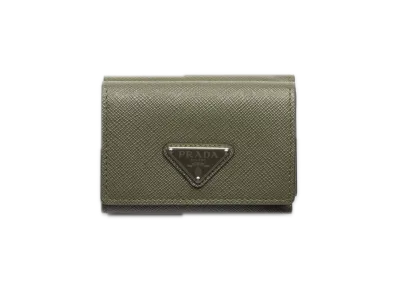 PRADA Saffiano Triangle Wallet "Green"