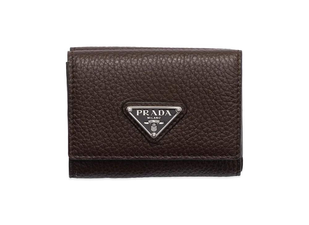 PRADA Vitello Daino Leather Wallet "Coffee/Marble"