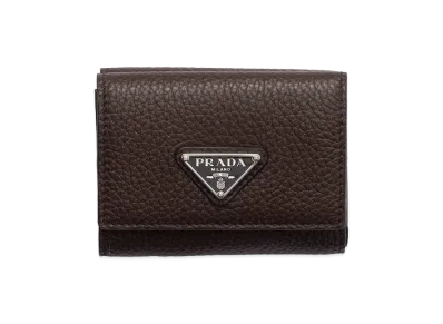 PRADA Vitello Daino Leather Wallet "Coffee/Marble"