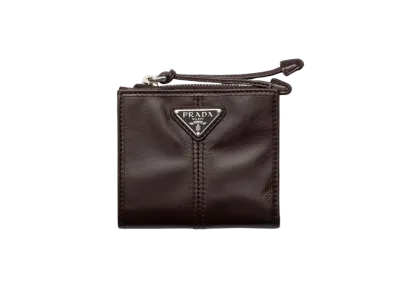 PRADA Soft Lux Leather Wallet "Dark Brown"