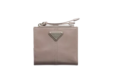 PRADA Soft Lux Leather Wallet "Gray"