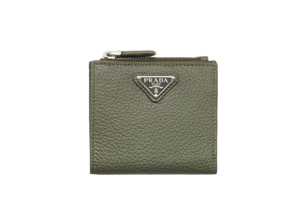 PRADA Vitello Daino Leather Wallet "Green"
