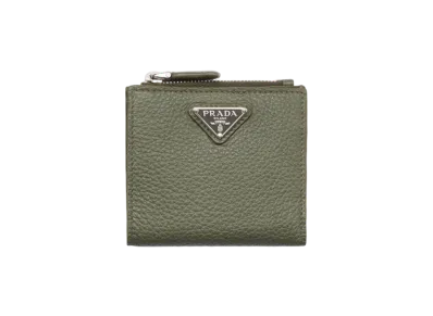 PRADA Vitello Daino Leather Wallet "Green"